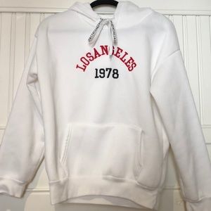 white Los Angeles hoodie